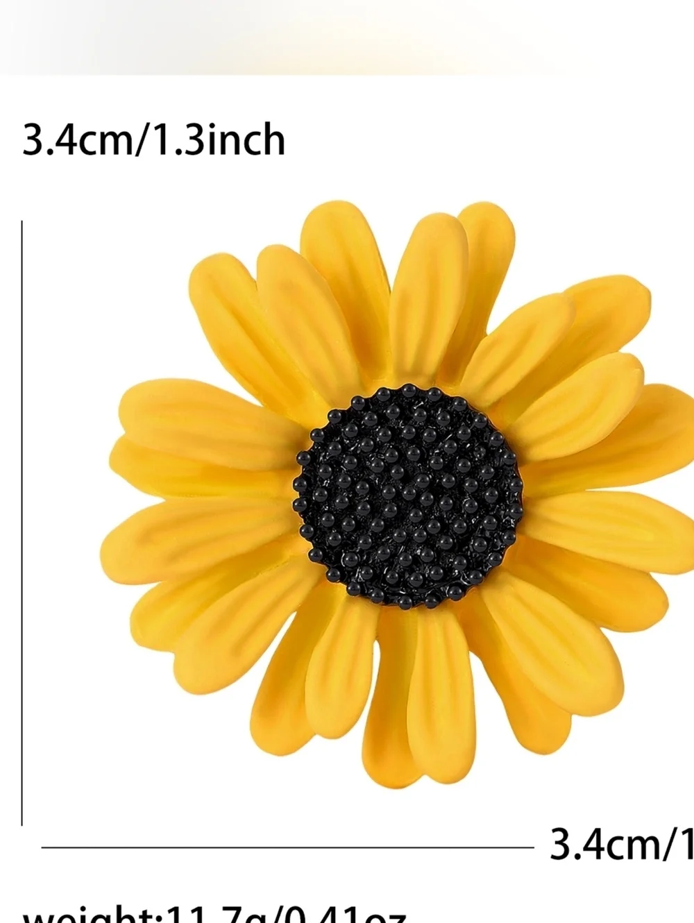 VQ Enamel Sun Flower Brooch